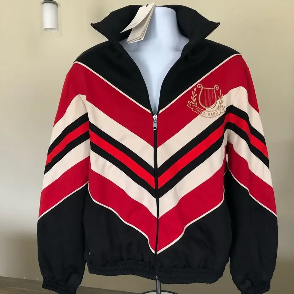 GUCCI‎ - Chevron Pattern Bomber/Track Jacket with Lyre - NWT Size M